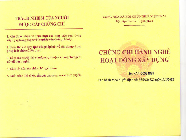 chứng chỉ hành nghề